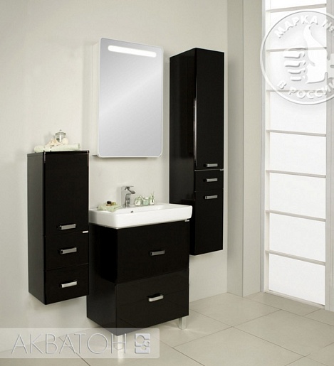 Акватон Мебель для ванной "Америна 70 Н" черная L – картинка-3