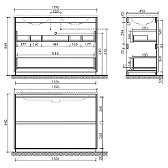 Sancos Тумба под раковину Libra Floor 120-2 белый глянец – фотография-5