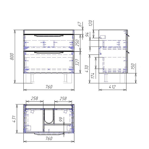 Owl 1975 Тумба с раковиной Vind stor 80 – фотография-8