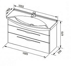 Aquanet Тумба с раковиной Ирвин 105 белая – фотография-2