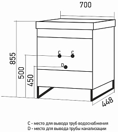 Mixline Тумба с раковиной Окленд 70 дуб мелфорд – фотография-11