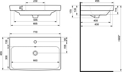 Акватон Тумба с раковиной Либерти 70 белая/дуб эльвезия – фотография-12