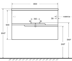 Cezares Тумба под раковину Duet-N 80 подвесная Bianco Lucido – фотография-2