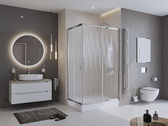 BelBagno Душевой уголок Uno 100/80 UNO-195-AH-2-100/80-CH-CR стекло рифленое – фотография-2