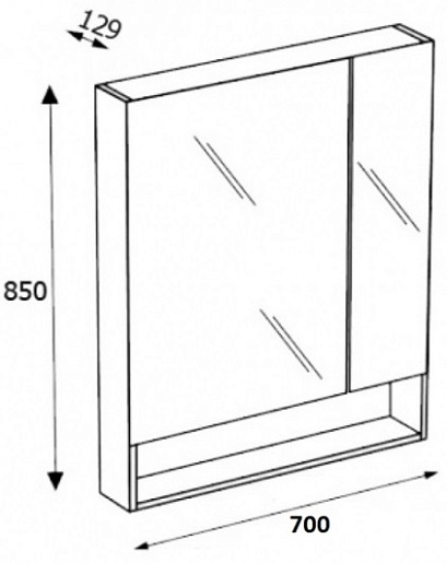 Roca Зеркало-шкаф Gap 70 тиковое дерево – фотография-2