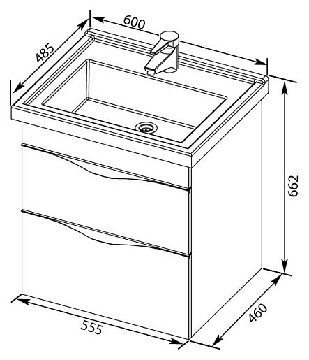 Aquanet Тумба с раковиной "Эвора 60" крем – фотография-2