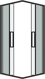 Grossman  Душевой уголок Cosmo 100x100x195 профиль черный матовый стекло прозрачное – фотография-2