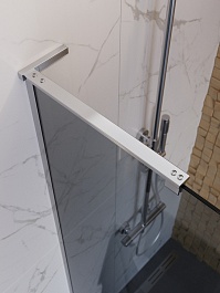 BelBagno Душевая перегородка Uno UNO-L-1-TB-90-GR-Cr 90x200 профиль хром стекло серое тонированное – фотография-4