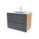 Зов Тумба под раковину Дион 80 подвесная под столешницу матовый графит/дуб – картинка-13