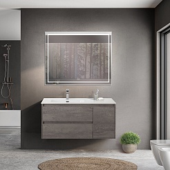 BelBagno Тумба под раковину Kraft 100 L подвесная Cemento Grigio – фотография-10