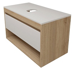 Teymi Тумба с раковиной Ritta 85 дуб эврика/белый матовый T60531 раковина T50105 – фотография-4