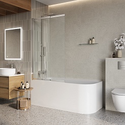 BelBagno Шторка на ванну 90/145 LUCE-VF-11-90/145-C-Cr – фотография-5