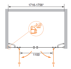 Cezares Душевая дверь в нишу VERONA-W-B-22-180-C-Cr – фотография-3