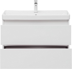 Aquanet Тумба с раковиной Вега 80 подвесная белая глянцевая – фотография-7