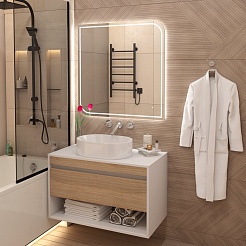 Teymi Тумба с раковиной Ritta 85 Lori 50 подвесная белый/дуб – фотография-11