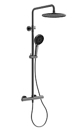 Sancos Душевая система Etna с термостатом вороненая сталь SC9007GG – фотография-1