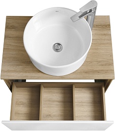 Акватон Тумба под раковину Либерти 70 белая/дуб эльвезия – фотография-18