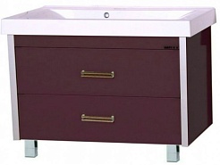 Misty Тумба с раковиной Джулия QVATRO 105 бордо – фотография-1