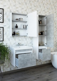 Sanflor Мебель для ванной Калипсо 60 белая, ателье светлый – фотография-6