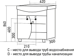 Mixline Тумба с раковиной Парус 60 белая – фотография-5