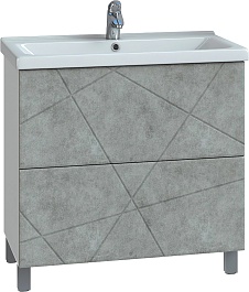 Vigo Мебель для ванной Geometry 2-700 белая/бетон – фотография-2