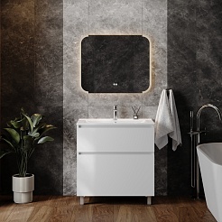 Teymi Тумба с раковиной Laina 80 белая матовая – фотография-14