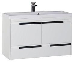 Aquanet Тумба с раковиной "Тиволи 100" белая – фотография-1