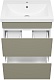 Misty Тумба под раковину Майна 60 2 ящика хаки/белая – картинка-8
