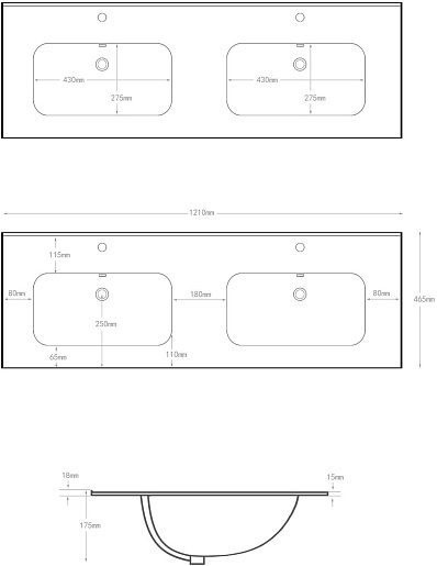 Allen Brau Мебельная раковина Glority 120 1.35011.20 двойная белая – картинка-5