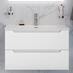 BelBagno Мебель для ванной Etna 90 подвесная белая матовая – фотография-3