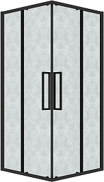 Grossman  Душевой уголок Cosmo 100x100x195 профиль черный матовый стекло шиншилла – фотография-1