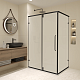 RGW Душевой уголок Classic CL-046B 100x80 профиль черный стекло матовое сатинат – фотография-8