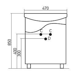 Mixline Тумба с раковиной Новелла 47 – фотография-2