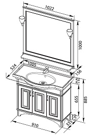 Aquanet Мебель для ванной Валенса 100 черный краколет/серебро (180455) – фотография-5