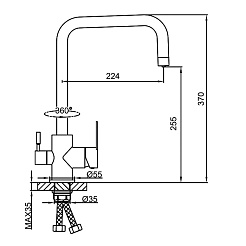 Frap Смеситель для кухни H801-6 F43801-6 чёрный – фотография-2