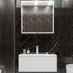 Mixline Мебель для ванной Вектор 90 подвесная белая – фотография-1