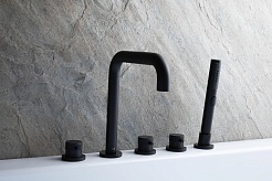 Allen Brau Смеситель на борт ванны Priority 5.31007-31 (с внутренней частью) черный матовый – фотография-2