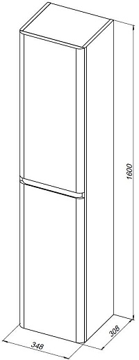 Aquanet Шкаф пенал Эмбер 35 подвесной черный матовый – картинка-7