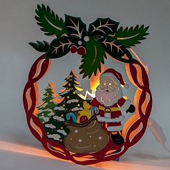 Feron Деревянная световая фигура Новогодний шар с Санта-Клаусом LT084 – фотография-1