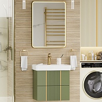 Brevita Мебель для ванной Vega 60 подвесная зеленая/золото