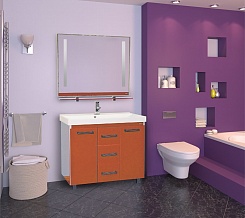 Misty Зеркало для ванной Джулия 105 оранжевое – фотография-4