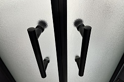 Royal Bath Душевая кабина Practic RB 8120BK1-M-BL 90x90 R стекло рифленое профиль черный матовый – фотография-7