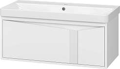 Brevita Тумба под раковину Cascade 100 подвесная белая – фотография-3