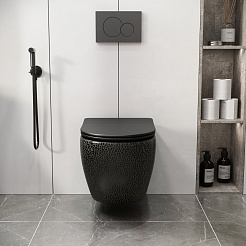 Grossman Унитаз подвесной Color GR-4411BBLS черный с текстурой крокодила – фотография-8