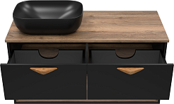 Brevita Тумба под раковину Bergen 105 подвесная дуб галифакс олово/черная – фотография-3