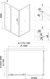 Niagara Душевой уголок Nova 120x110 NG-42-12AG-A110G – фотография-7