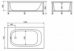 BelBagno Акриловая ванна BB101-140-70 – фотография-4