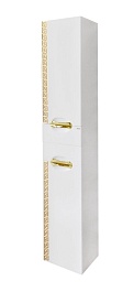 Misty Шкаф-пенал Престиж 35 L белый/золотая патина – фотография-4