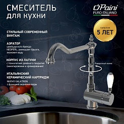Paini Смеситель для кухни Cox 78CR5881ANTKM с поворотным изливом, хром – фотография-5