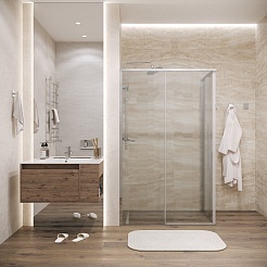 Grossman  Душевой уголок Galaxy 140x90x195 профиль хром стекло шиншилла – фотография-7